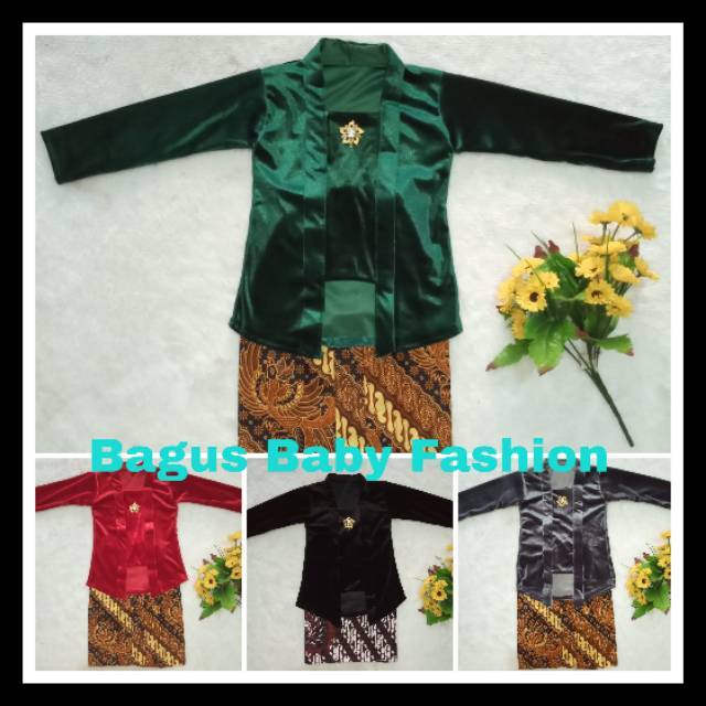 KEBAYA BLUDRU KUTU BARU SET ROK BATIK ANAK CEWEK