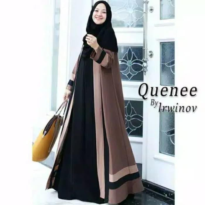 promo Baju Gamis Muslimah Wanita Maxi Dres Katun Setelan Syari Muslim Dewasa - Navy- L hijap / gaun
