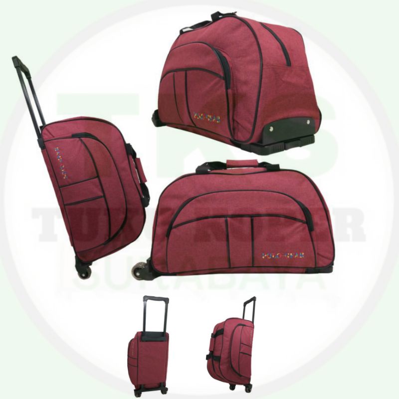 TRAVEL BAG TROLY KOPER CABIN POLO GEAR RODA ORIGINAL IMPORT