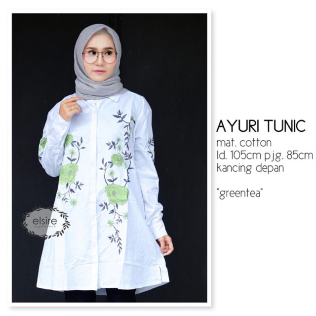 AYURI TUNIK Baju  Atasan  Kerja Bordir Murah Fashion Muslim  