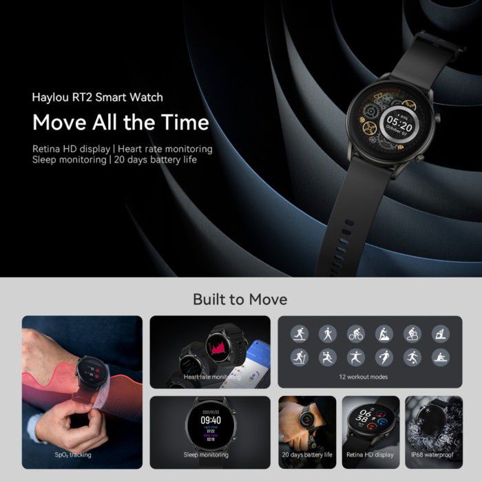 Smartwatch Haylou RT2 LS10 IP68 SP02 HD Display International Version