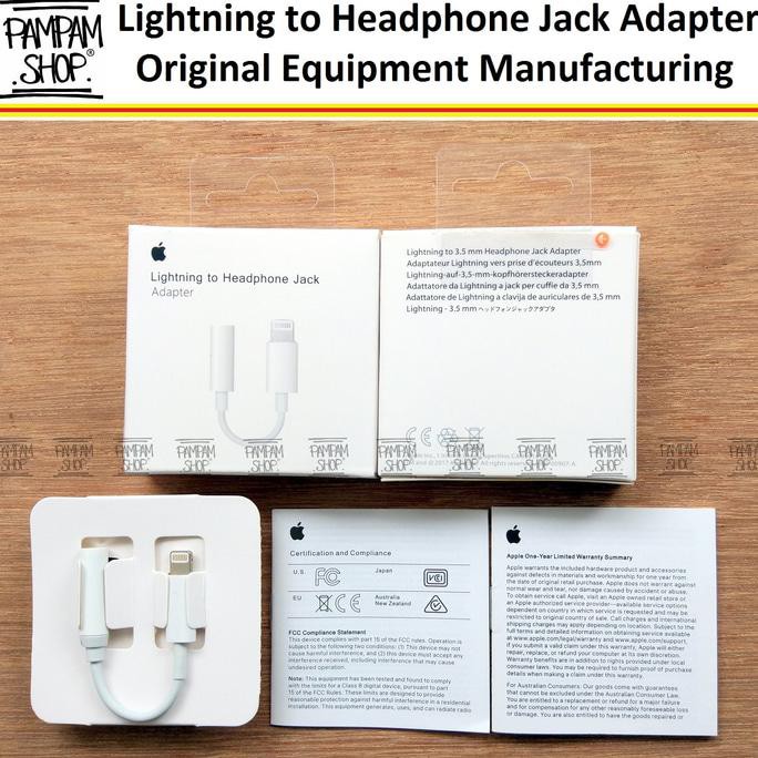 ADAPTER LIGHTNING TO HEADPHONE JACK ADAPTOR CONVERTER HEADSET IPHONE X