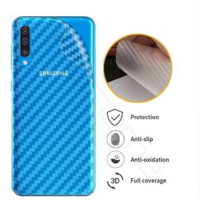 Skin Carbon Transparan Samsung A7 2018 /A750 back screen Handphone