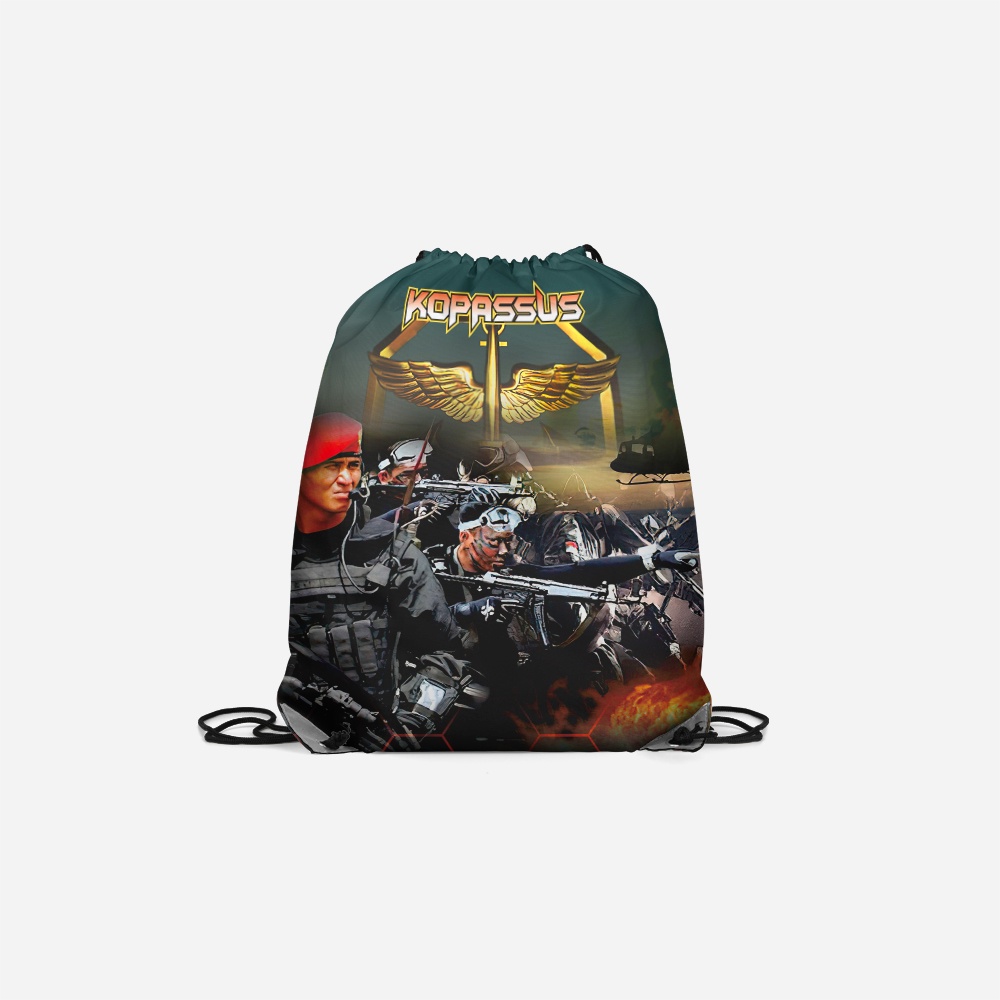 Tas Serut Motif Kopassus | String Bag Keren Kopassus FullPrint