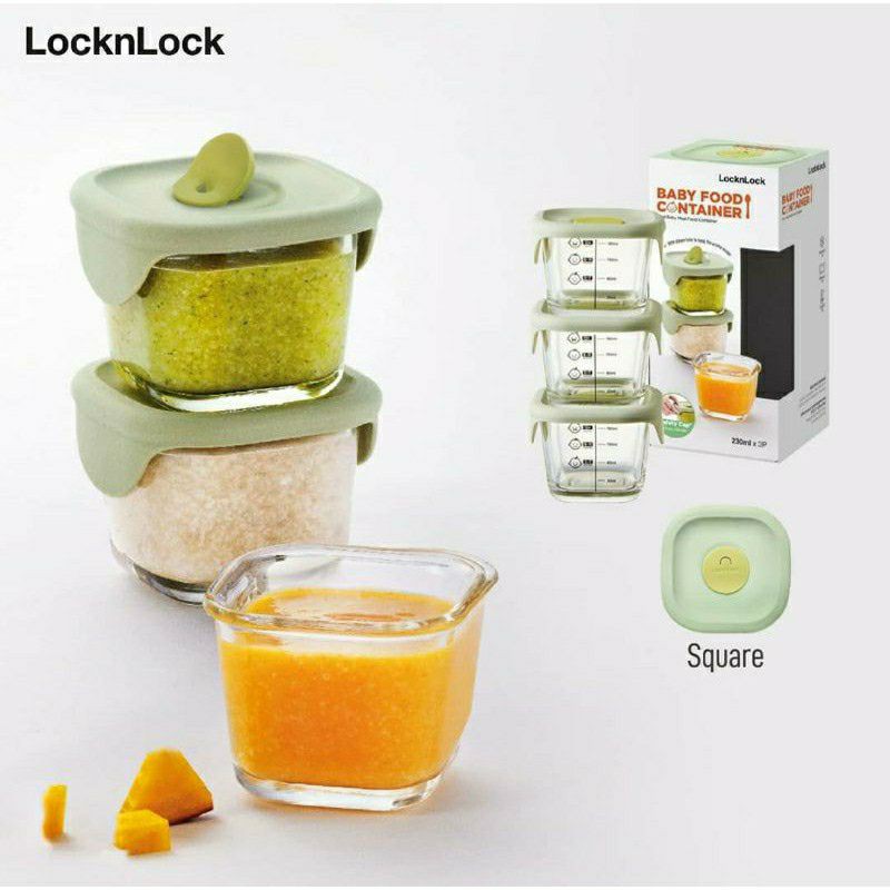 Lock n Lock Baby Food Container MPASI Set 3p 230ml 260ml / wadah mpasi kaca