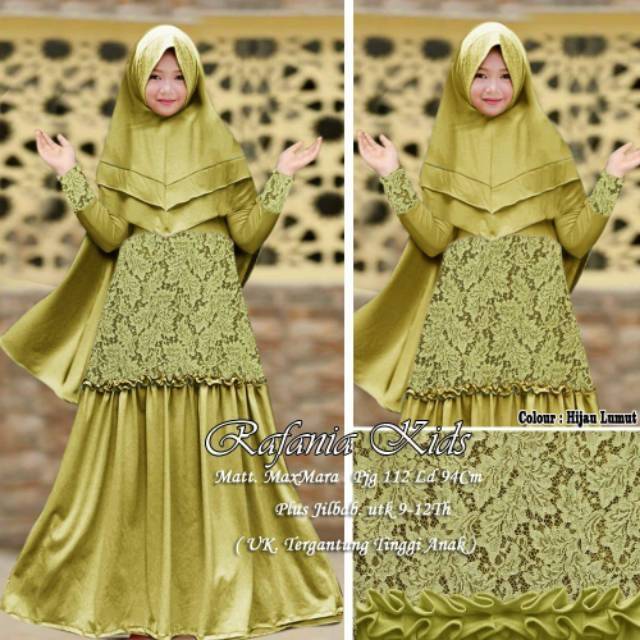 Gamis set ori Rafania kids syari gamis anak nandia tulip maple polka tazkia aghina fazle glamz