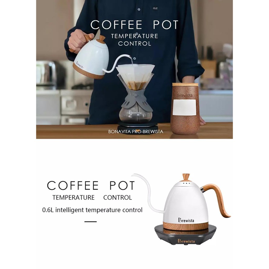 brewista artisan gooseneck kettle electric 600ml / teko kopi elektrik premium quality
