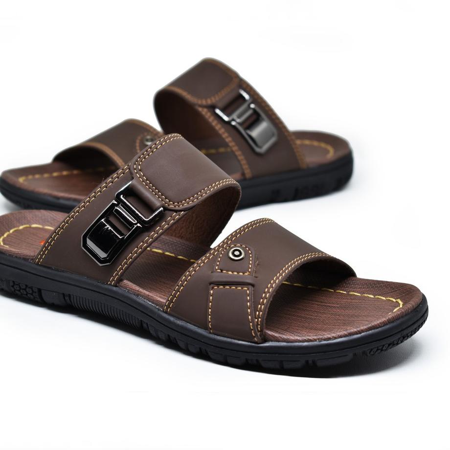 [KODE PRODUK VNVZ99275] L- track / sandal kulit pria / Sandal L-track DAVIS 06 / ORIGINAL 100%