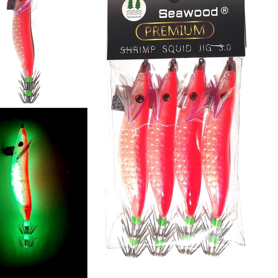 Umpan Pancing Cumi Premium Superline size 3.0 - Harga 1 bks isi 4 pcs - Umpan Udang-udangan Premium 