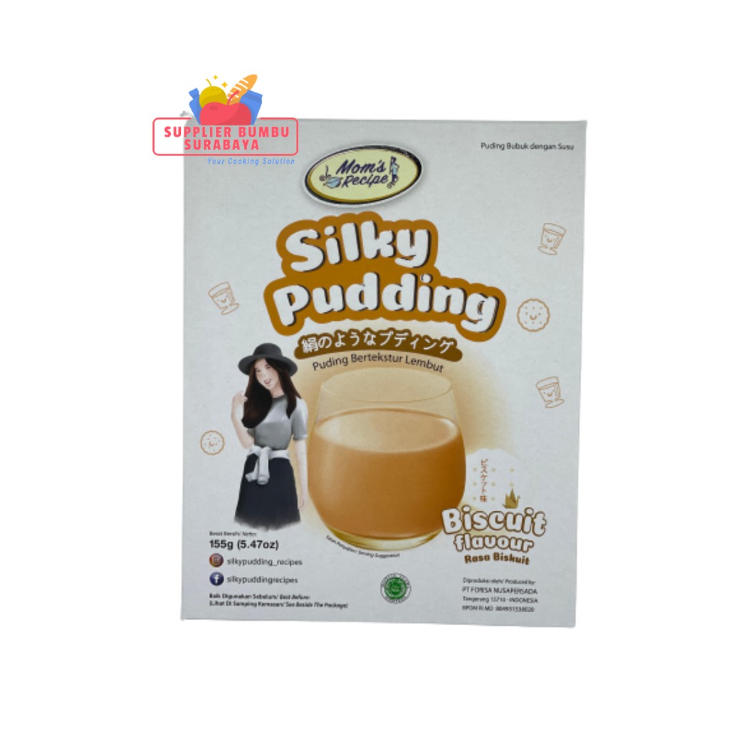 Silky Pudding Forisa Mom’s Recipe 155g PUYO Puding Susu Smooth Chocolate Taro Peach Biscuit Bubble