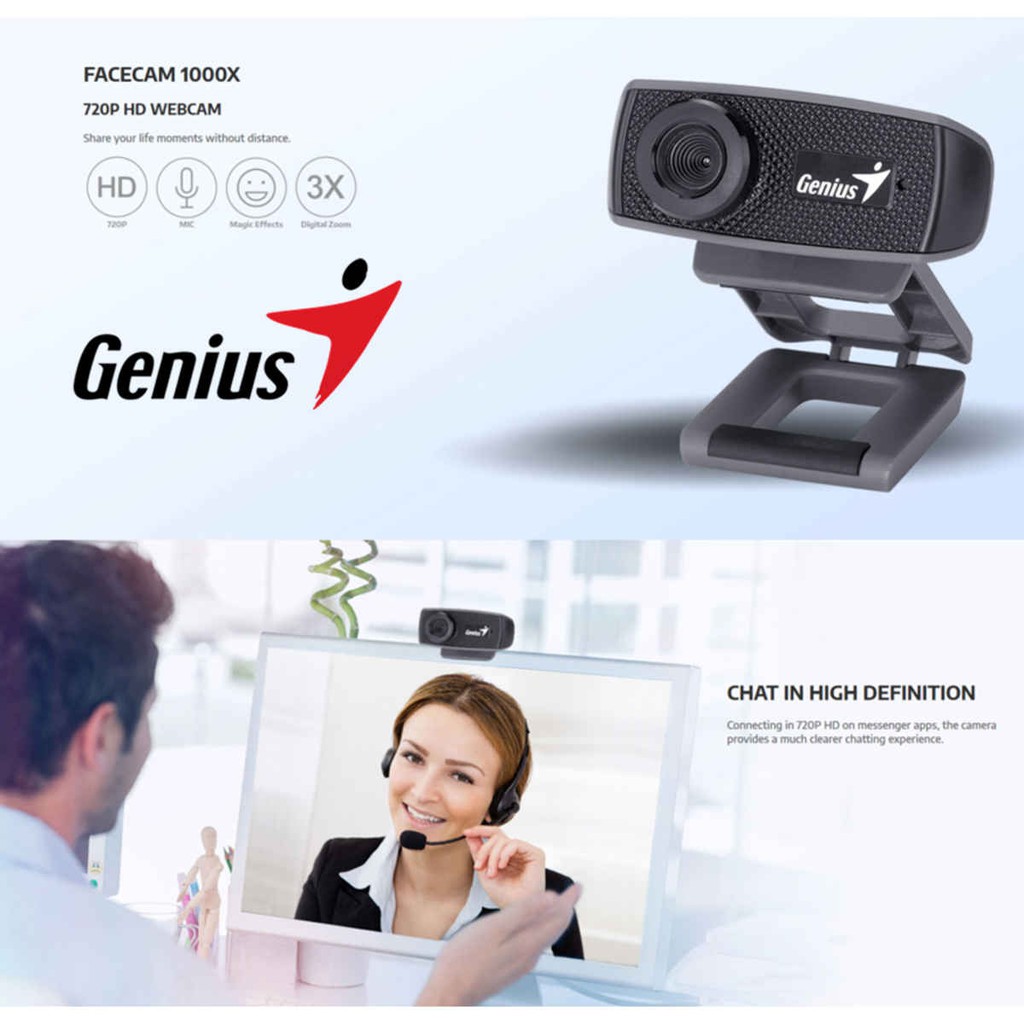 WebCam GENIUS FaceCam 1000X Web Camera PC With Microphone For PC,Laptops