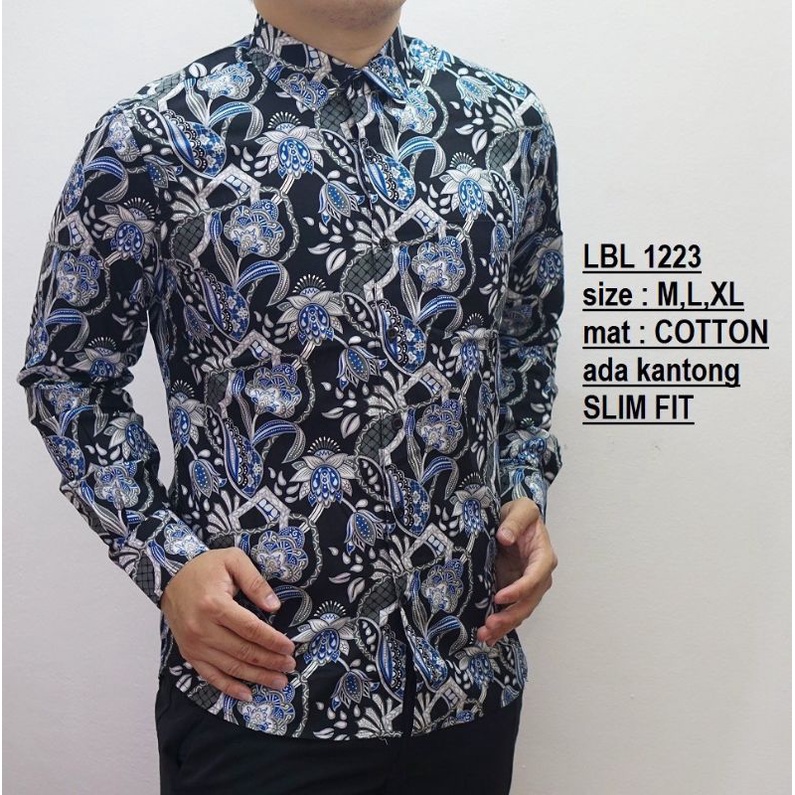 BAJU KEMEJA BATIK PRIA SLIM FIT LENGAN PANJANG LBL1223