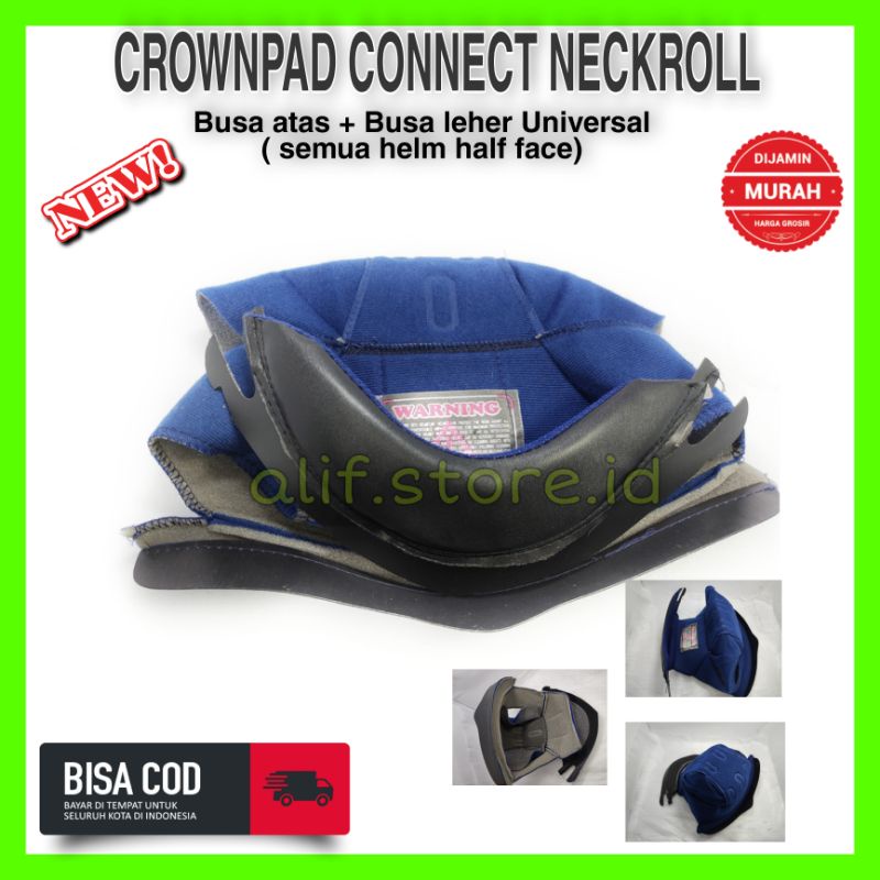 BUSA DALEMAN HELM CROWNPAD+NECKROLL SPON BUSA ATAS DAN LEHER UNIVERSAL SEMUA HELM HALF FACE