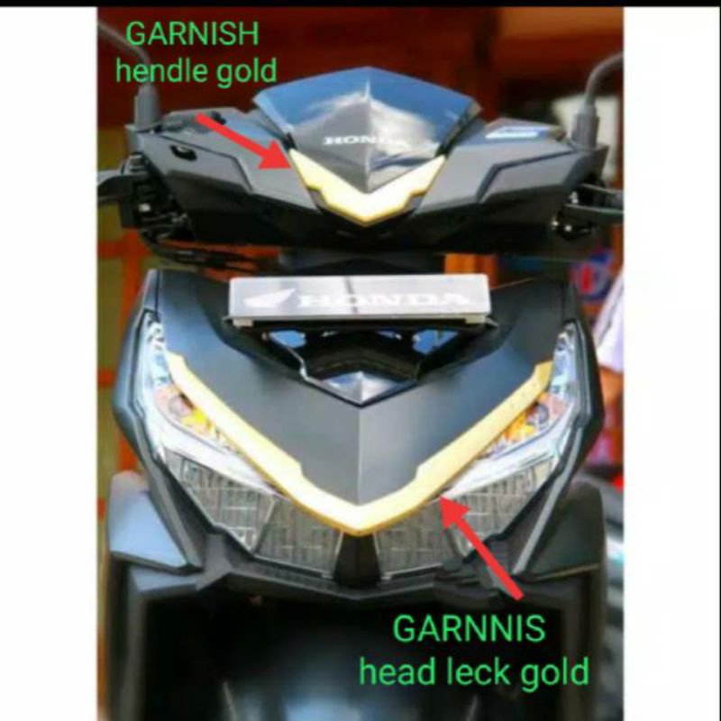 Paket Aksesoris Karpet Lantai Garnish Honda Vario 125 &amp; 150 ESP Gold 2015-2018 0800C-K59-GLD