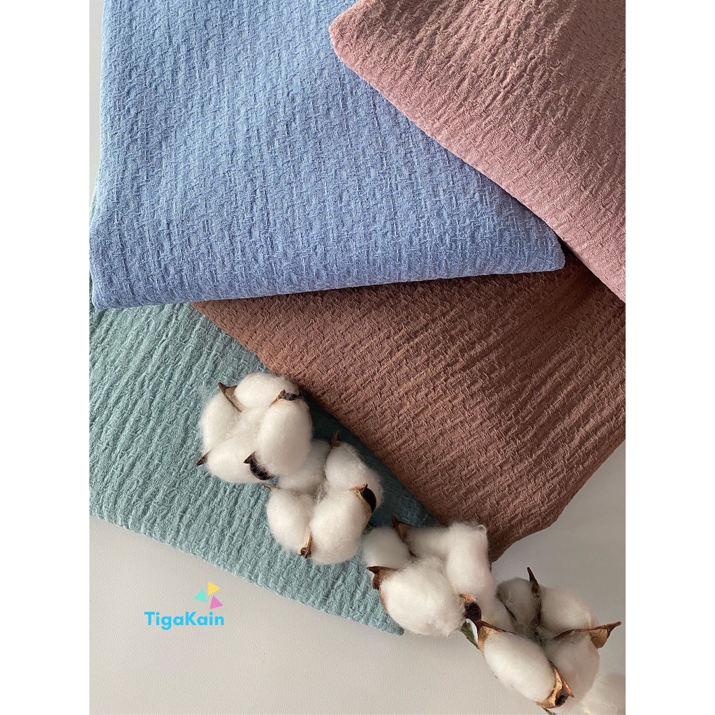 0.5 Meter Kain Wolly Crinkle Bahan Crinkle Stretch Premium