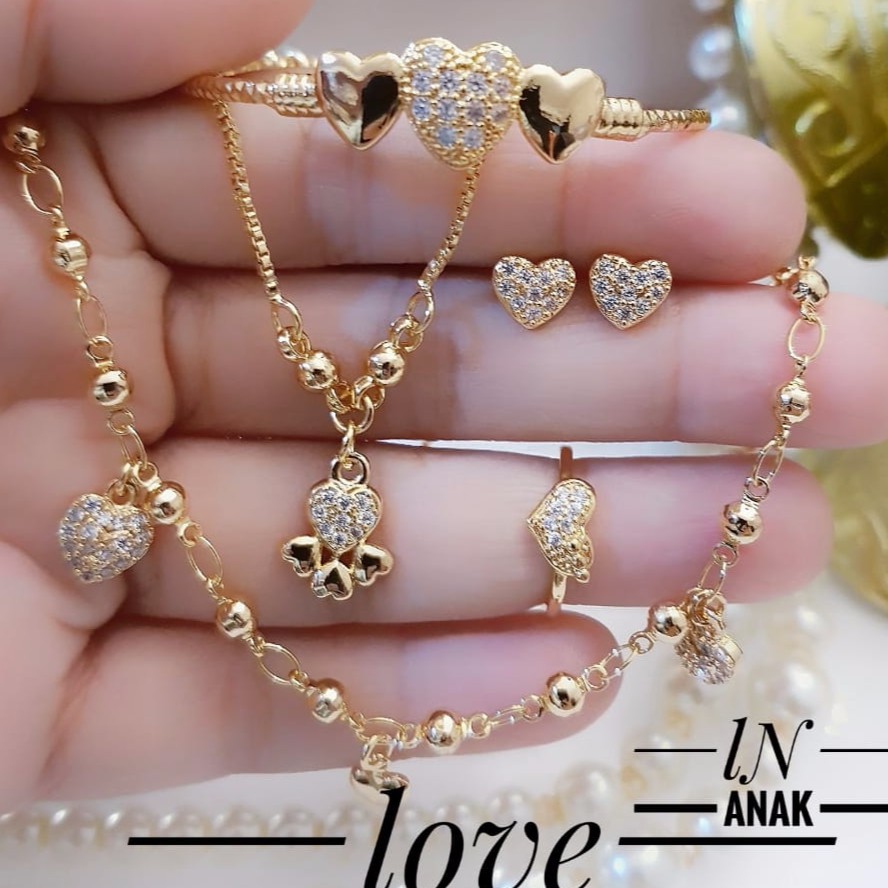 Xuping set perhiasan anak lapis emas 18k 2813i