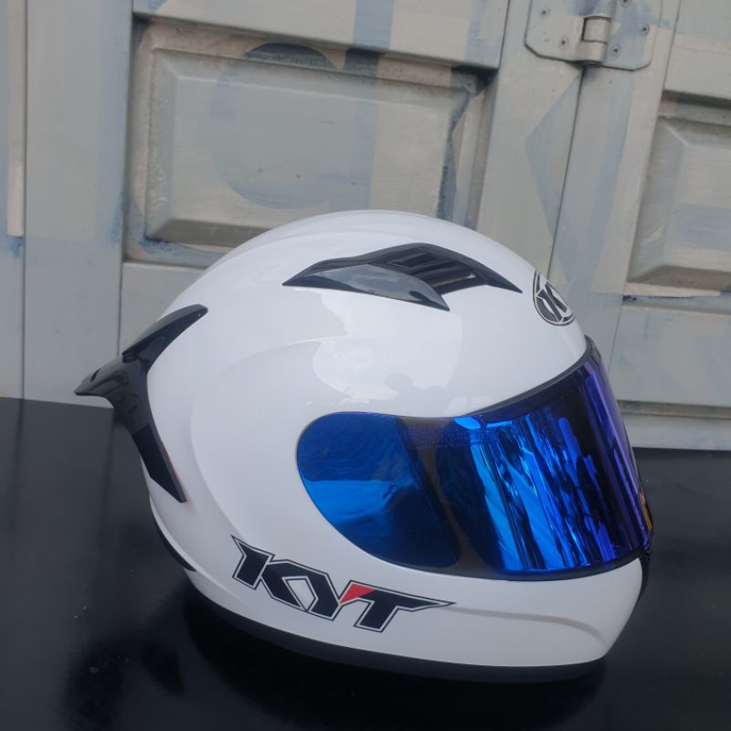 HELM KYT R10 POLOS PUTIH  - KYT R10 PAKET GANTENG SOLID WHITE