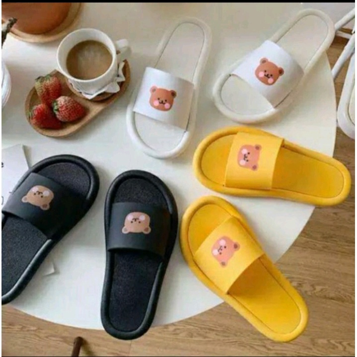 Komera Sandal Wanita Slop Slide Motif Bear/Sandal Wanita Terbaru