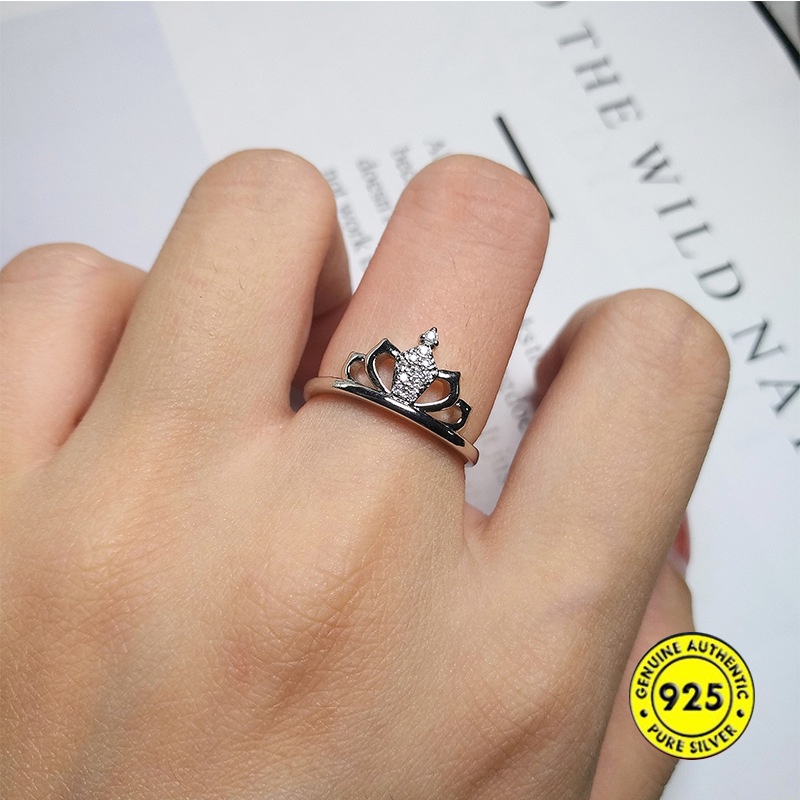 Cincin Sterling Silver 925 Model Terbuka Adjustable Untuk Wanita