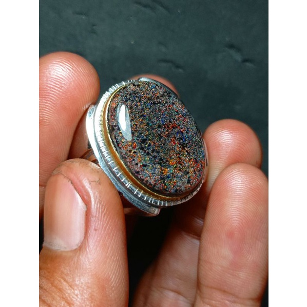 NATURAL BLQCK OPAL ANDAMOKA (SUDAH MENGGUNAKAN PENGKILAP BATU)