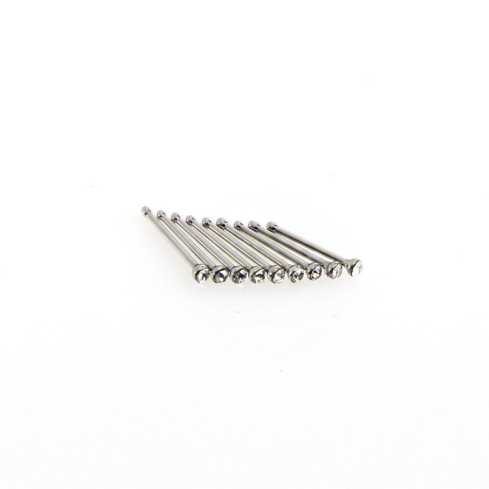 36pcs Cincin Tindik Hidung Bahan Stainless Steel Titanium Steel Ukuran 1.5mm