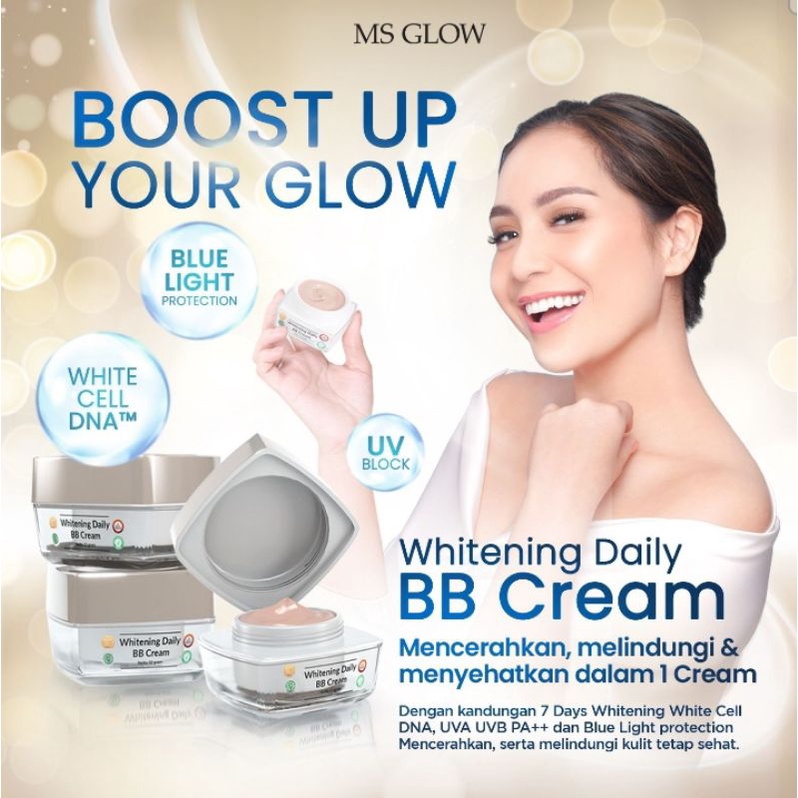 MS GLOW Whitening Day Cream / Whitening Daily Bb Cream / Acne Daily Bb Cream / SunWhite Daily Cream / SunGlow Daily Cream12gr