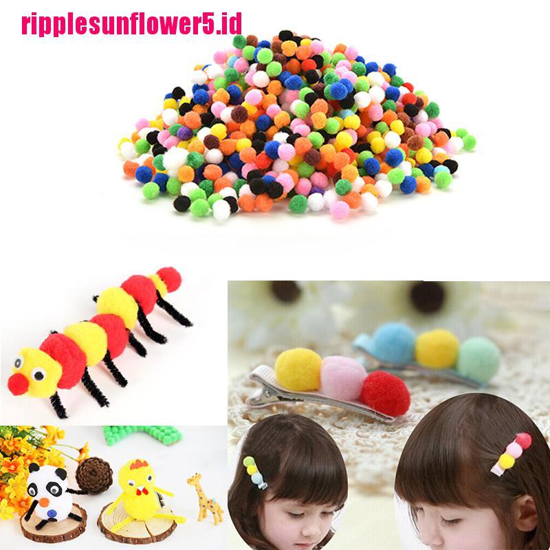 1000pcs Pom Pom Lembut 10mm Warna Campur Untuk Anak