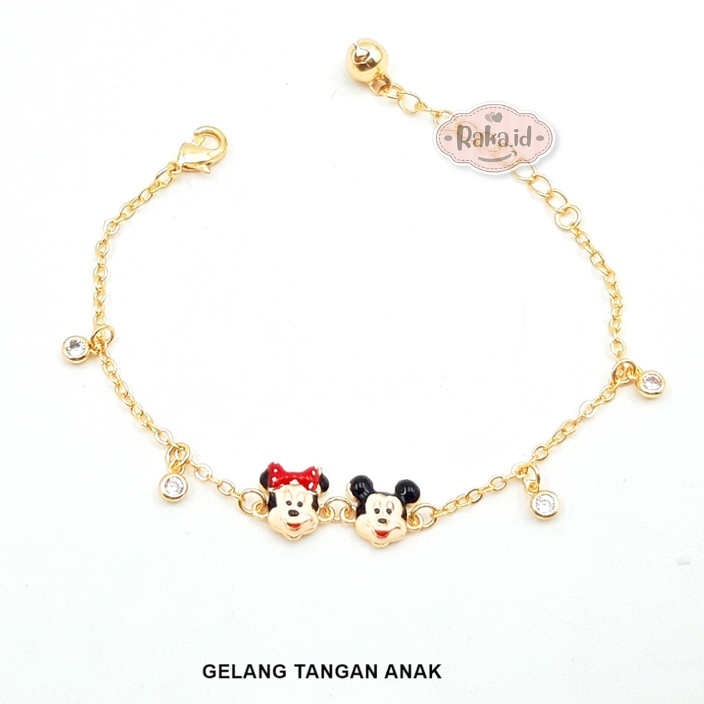 Gelang Tangan Rantai Anak Motif Mickey Minnie Couple Perhiasan Anak 849