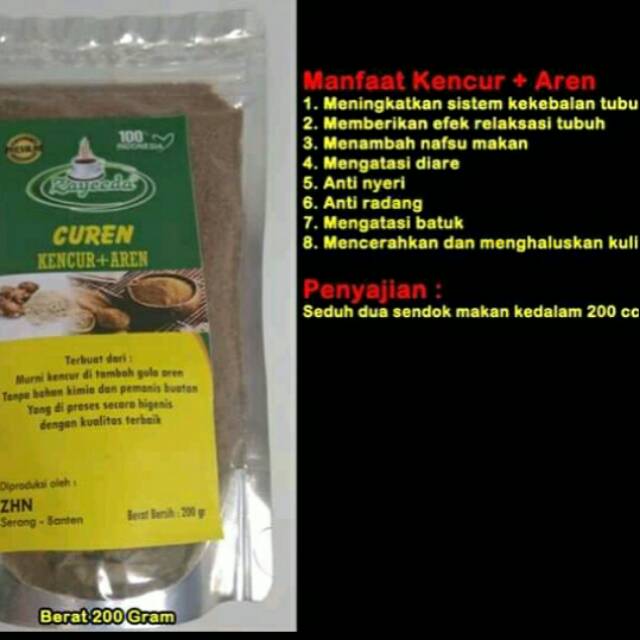 

Curen (kencur + aren)
