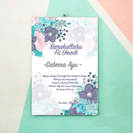 grosiramanah - Hadiah Ulang Tahun  Walldecor Custom Ukuran 20Cmx30Cm