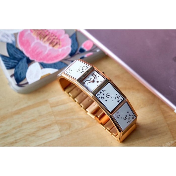 Alba Ladies AC3T08X1 Jam Tangan Wanita Original AC3T08 Kotak Putih Gold