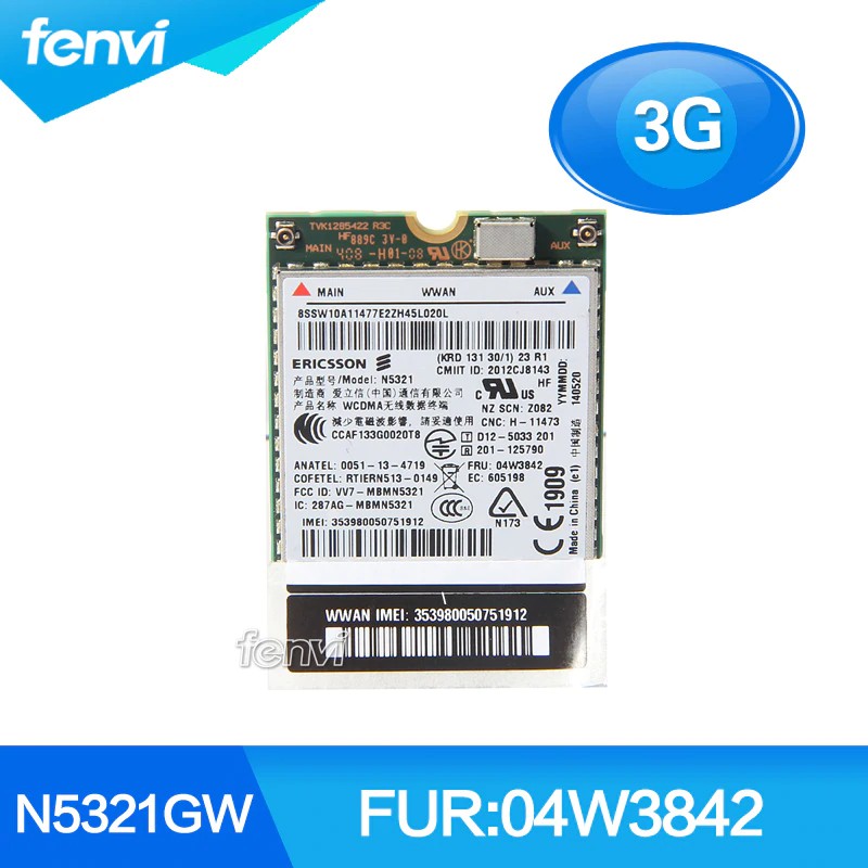 GRATIS ONGKIR Unlocked Ericsson N5321GW Wireless 3G WWAN Module M.2 Card for Thinkpad X230s X240