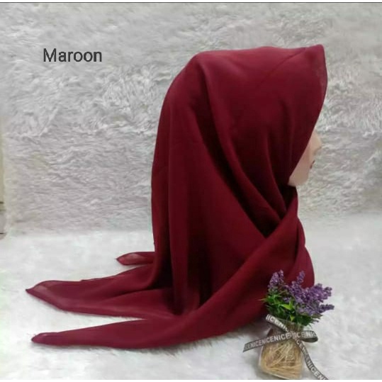 QBZ / SEGI 4 PARIS PREMIUM SERI WARNA 3 / JILBAB SEGIEMPAT PARIS NECI /SEGI EMPAT REDROS/VARISA/AZARA / CIPUT RAJUT DUA WARNA-Maroon