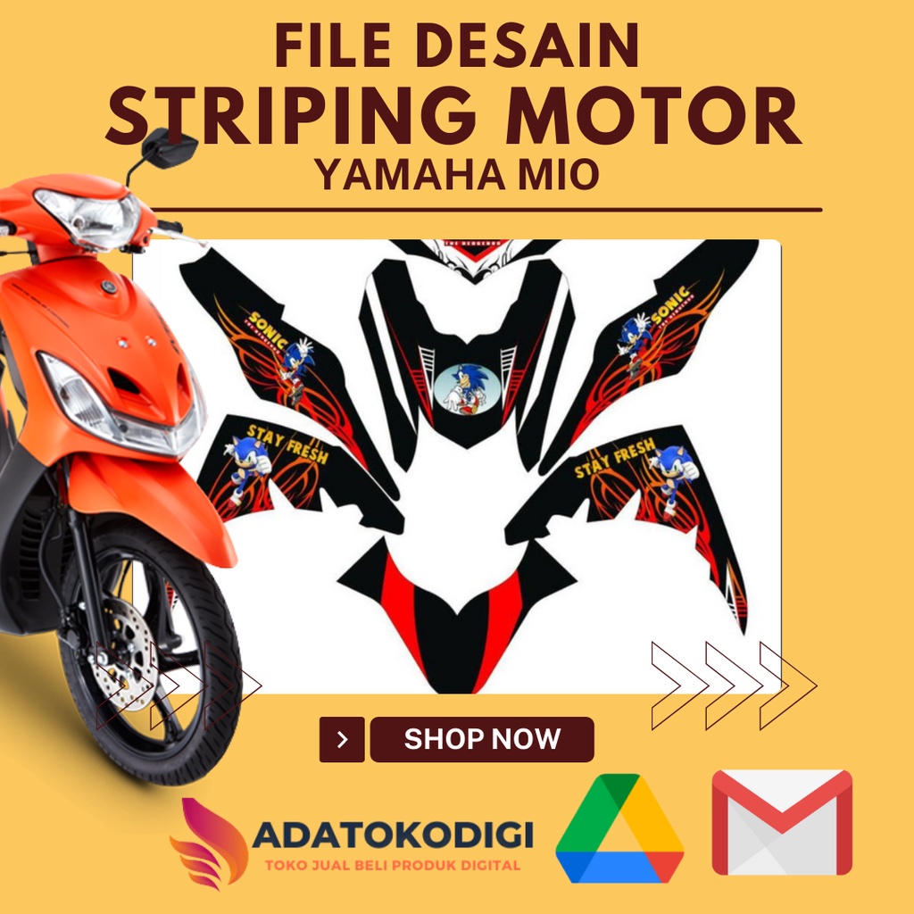 File Desain Sticker Striping mio - decal Stiker setriping Variasi List Motor MIO