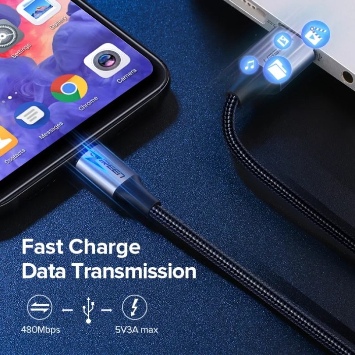 UGREEN Kabel Data Charger USB to Type C 3A Fast Charging QC 3.0