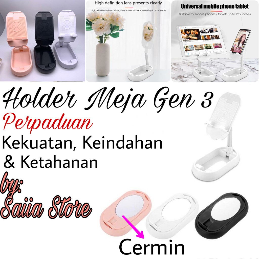 SAIIA STORE HOLDER MEJA GEN 3 - BISA DILIPAT DAN ADA CERMINNYA