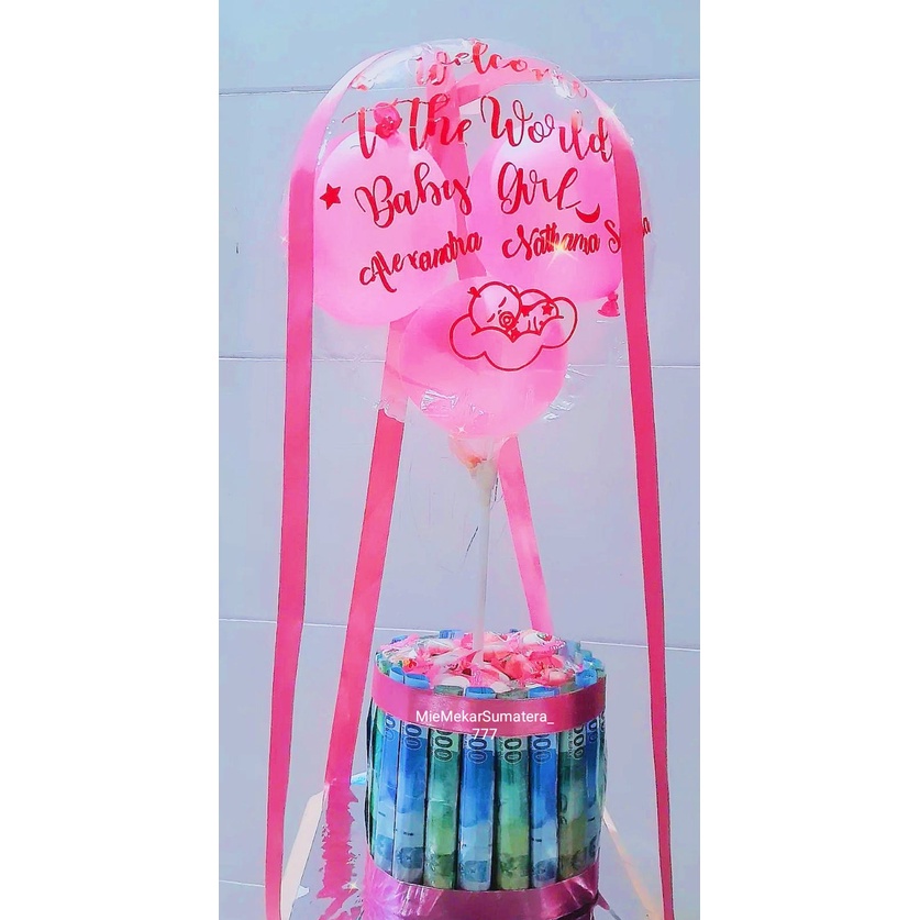 Balon Bucket - Money Cake Balon - Money Cake - Bouquet Balon - Buket Balon - Balon Buket -  Balon Pv