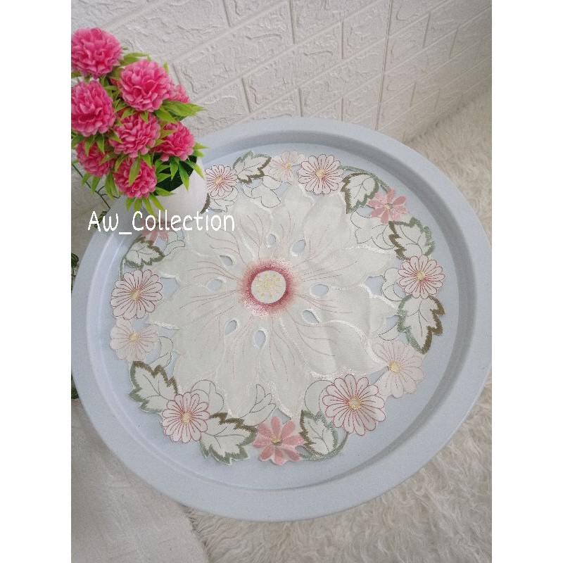 TAPLAK MEJA TAMU BULAT KECIL IMPORT / TAPLAK MEJA BULAT / TAPLAK MEJA TAMU BULAT KERANCANG IMPORT