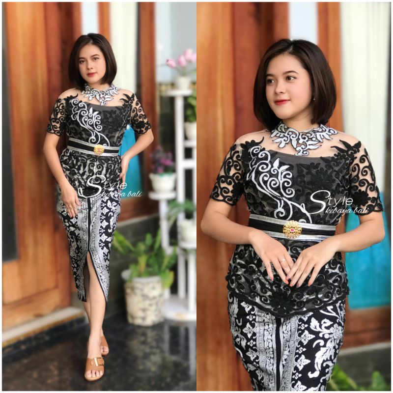 Kebaya bali tilestik motif Geisha