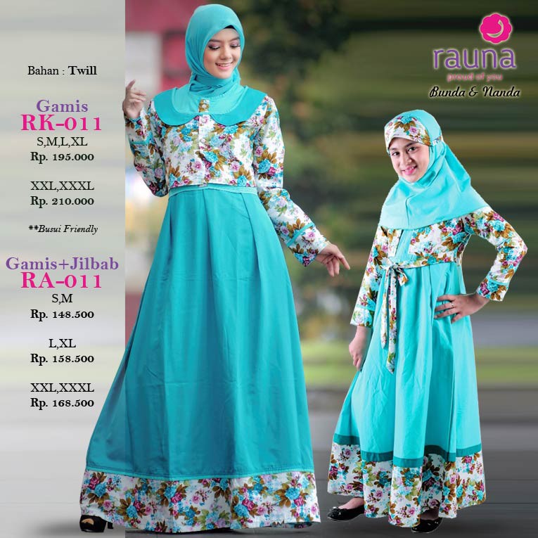 Baju Muslim Couple Ibu dan Anak Pink - Gamis kembar ibu dan anak original