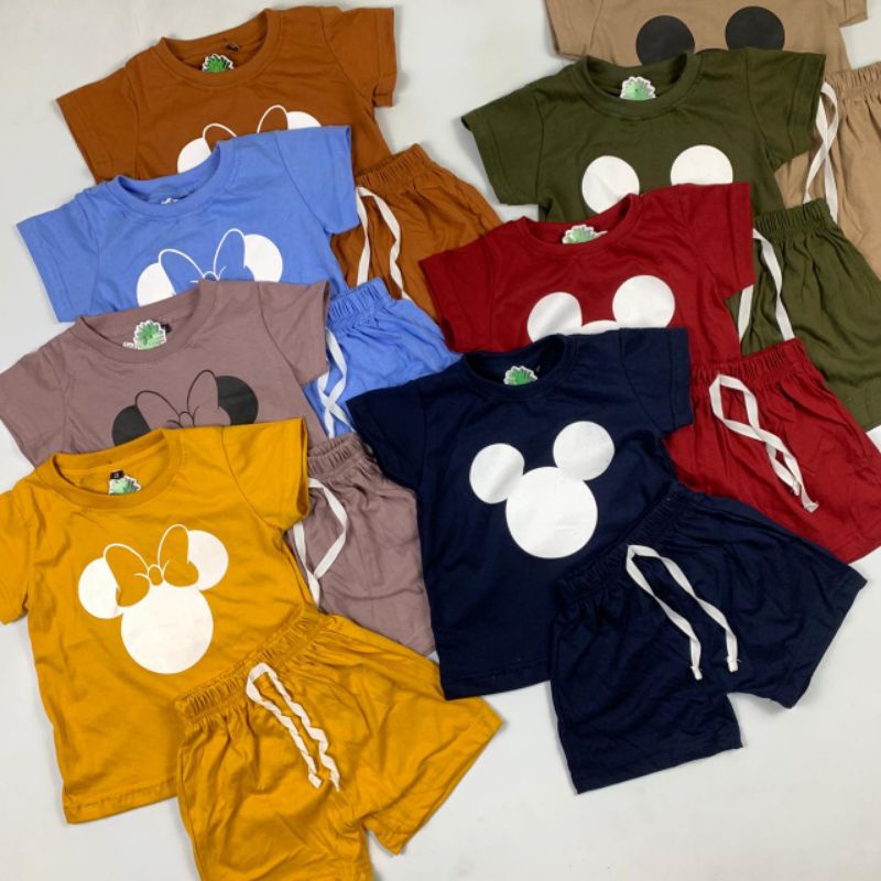 Setelan Mickey Minnie Pineapple Kids