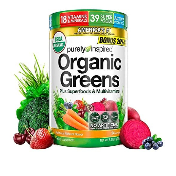 

Kkeanashop Organic Greens Usda Organic,Super Greens Powder,203G