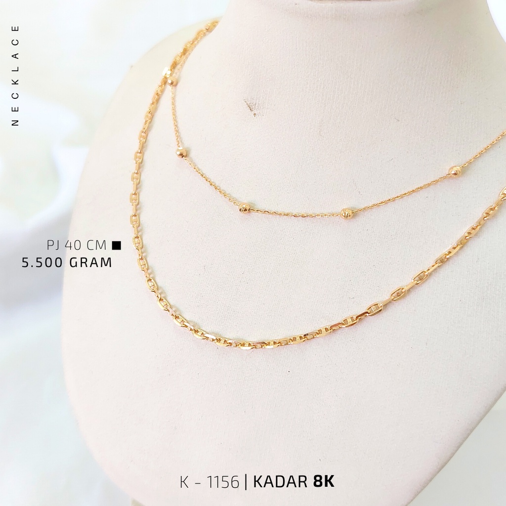 KALUNG TOSCANO VARIASI JEDAR 2 LAYER MODEL TERBARU EMAS ASLI KADAR 8K