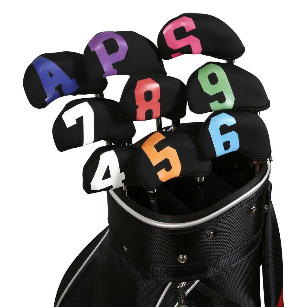 Lanfy Golf Iron Headcover 4-9,P,S,A, X 10Pcs /set Pelindung Wedge Besi Dengan Desain Angka Penutup Pelindung Golf Putter Aksesoris Pelindung Case