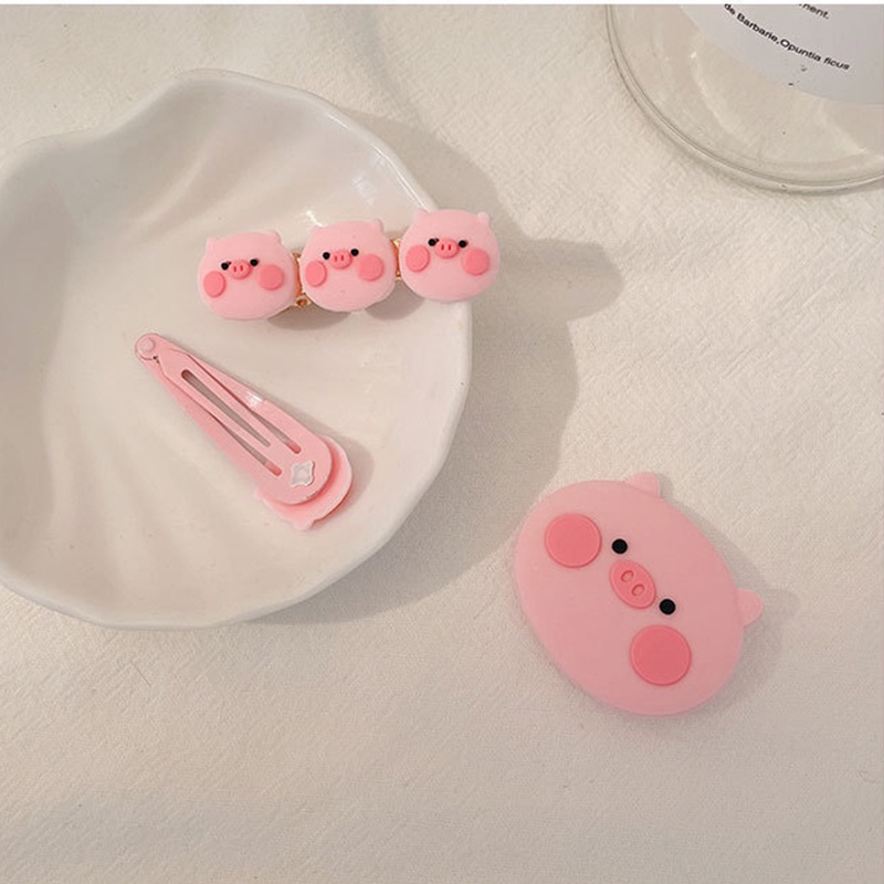 Cute Pink Piggy Hairpin Poni Rusak Rambut Aksesoris Rambut Gadis Bulang Hadiah