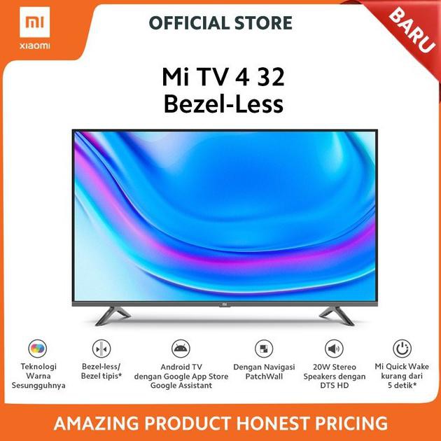 Ready&Siapkirim Xiaomi Mi Tv 4 32" Bezel-Less Smart Tv - Android Tv Google Assistant