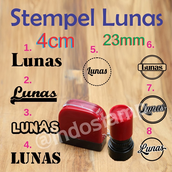 

stempel lunas panjang 4cm diameter 23mm awet otomatis flash stamp indostamp