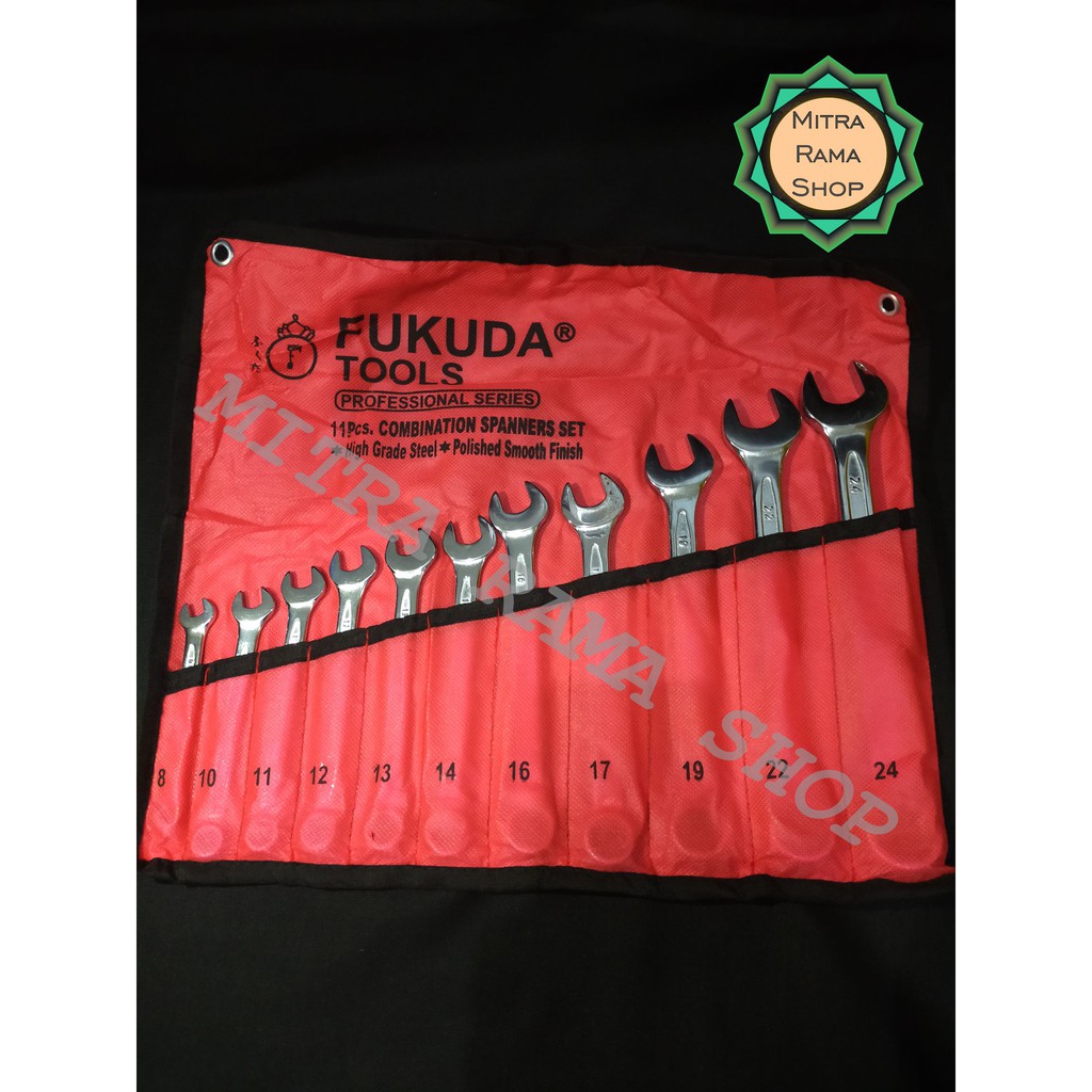 Kunci Ring Pas Set 8 mm - 24 mm 11pcs FUKUDA