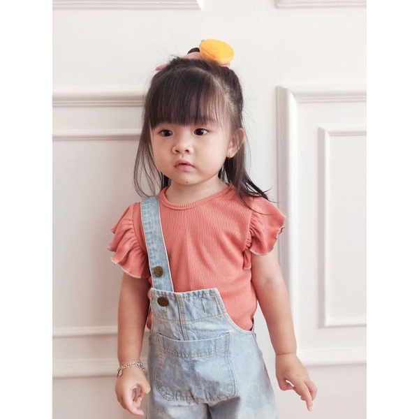 Atasan Anak Perempuan Blouse Ruffle Tee Katun Rib Baju Anak Perempuan Lucu Beuzee