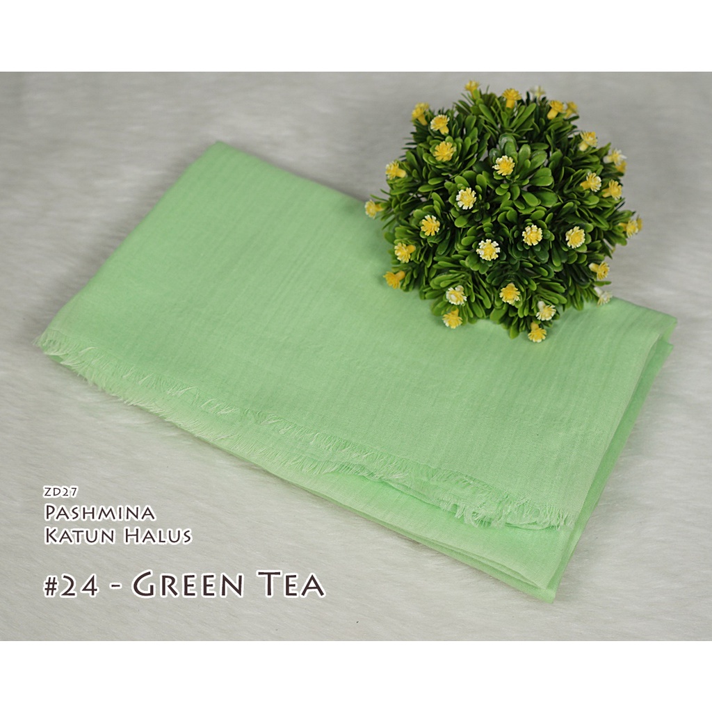 Pashmina Polos Katun Halus - CINDY by Luulu Scarf-#24 - Green Tea